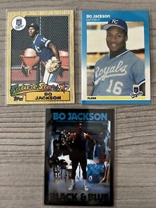 Bo Jackson 1987 Fleer, 1987 Topps And Black & Blue