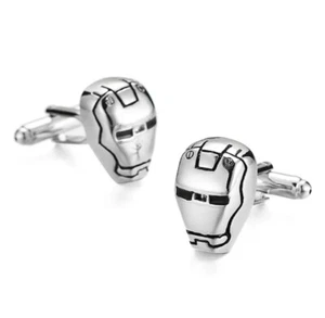 Neuheit Iron Man Metall Man Man Manschettenknöpfe; Silber; Geschenk; Weihnachten; Hochzeit; Papa Geburtstag - Bild 1 von 5