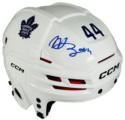 Casco de tamaño completo firmado por Morgan Rielly Toronto Maple Leafs FS + Beckett certificado de autenticidad Foto 1 de 3