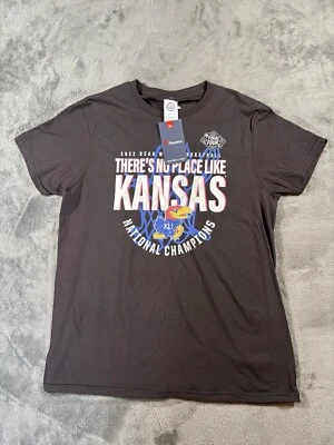 Kansas City Jayhawks Shirt Adult Medium Black National Champions Basketball 2022 - Image 1 of 4