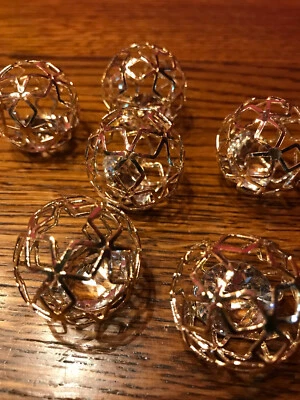 6 Stück Dekokugel Tischdeko Streudeko Drahtbälle Drahtkugel 3 cm Ø gold edel neu - Bild 1 von 3