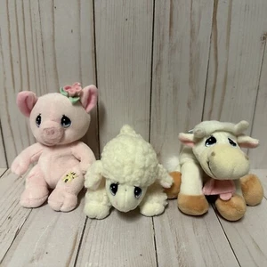 Precious Moments Luv N Care Plush Little Friends Lot Farm Animals Pig Sheep Cow - Picture 1 of 9