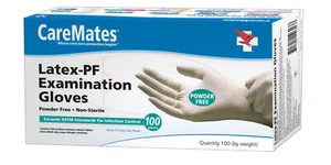 Caremates Latex-PF Examination Gloves Powder Free X-Large 100 Ct 3 Pack - Picture 1 of 6