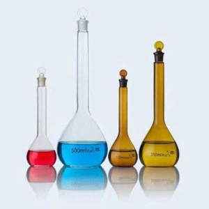 Frascos volumétricos de vidrio de 5 ml - 1000 ml con tapón cristalería de laboratorio transparente - Imagen 1 de 13