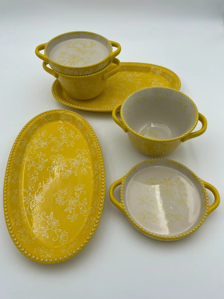 Temp-tations 花卉花边餐具 2 件套 20 盎司汤和三明治带盖 — 第 1/4 张图片