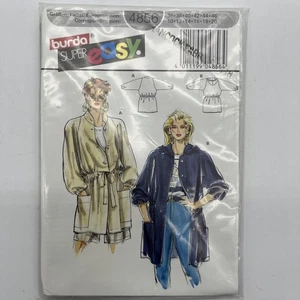 Burda 4856 Oversized Coat With Patch Pockets Size 10-20 New Sealed Uncut - Picture 1 of 3