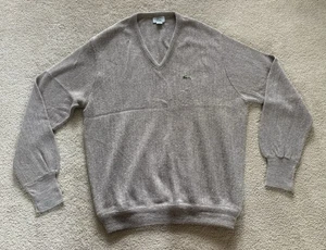 Vintage IZOD Lacoste Pullover Herren XL hellbraun beige V-Ausschnitt Alligator Logo Kroko - Bild 1 von 5