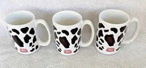 3-Neiman Marcus Red River Mugs Cow Print Design Ceramic Coffee Cups Red Logo - Picture 1 of 10