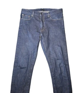 Jeans Uniqlo Para Hombre Calce Ajustado Elástico Ribete 34x30 Azul Kaihara Denim Crudo - Imagen 1 de 14