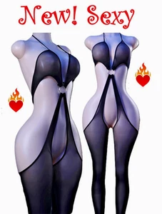 NEW SEXY BODYSUIT INTIMATES STOCKING ONE SIZE O RING CLUB OUTFIT BLACK - Picture 1 of 3