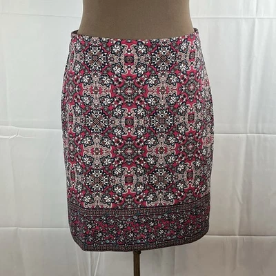 Женская юбка-карандаш Talbots размер 10 миниатюрная прямой принт бохо хлопок эластичная - Изображение 1 из 4