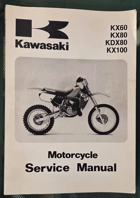 Manual de reparación de servicio OEM Kawasaki KX60 KX80 KDX80 KX100 1988-2004 99924-1094-09 Foto 1 de 4