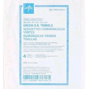 -Medline MDT2168104 Deluxe Sterile Disposable Surgical Towels Blue - 4 Pack - Picture 1 of 5