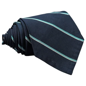 Polo Ralph Lauren Repp Tie Mens 56"x3.5" Navy Blue Striped 100% Silk USA Vintage - Picture 1 of 11