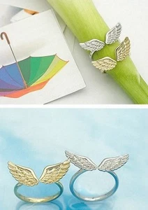 Anillo alas de angel, dorado o plateado. Angel wings rings, gold or silver. - Imagen 1 de 3