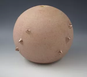 ART DECO FRANCE BALL TYPE POTTERY AND COPPER SPIKED LAMP LAMP BASE #2 - Picture 1 of 6