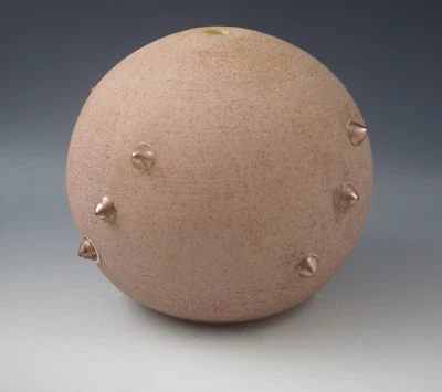 ART DECO FRANCIA BOLA TIPO CERÁMICA Y COBRE PINCHOS LÁMPARA BASE #2 Foto 1 de 4