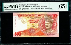 Malaysia 10 Ringgit ND (1989) Pick-29 Series 'QW' GEM UNC PMG 65 EPQ - Picture 1 of 2