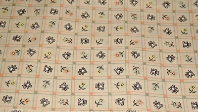 Vintage 1980s * BIRCHWOOD FABRICS * Premium Cotton *Teddy Bears & Flowers *2 yds - Image 1 of 2