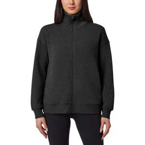 Mondetta Women's Heathered Full-Zip Fleece Jacket, Heather Black, Size M - Picture 1 of 2