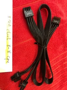 Cable de alimentación CPU EVGA SuperNOVA 8 PINES a doble (4+4) + 8 PIN, original - Imagen 1 de 3