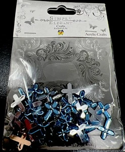 Cruces traseras planas acrílicas azules con plata - Imagen 1 de 1