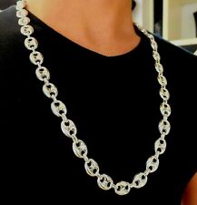 14mm Puffed Marina Chain Necklaces 925 Silver Sterling 82gr 30.70"