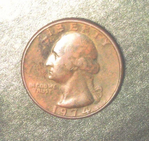 US COIN | 1974 Quarter Error | Plating or Improperly Annealed Planchet Error Cover