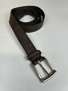 Brauner Echtledergürtel Herren Größe 58/60 mit silberner Schnalle, verstärkte Löcher - Bild 1 von 7