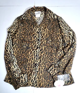 Joseph Ribkoff Women's Size 6 Polyester Leopard Button Blouse Vintage NWT - Picture 1 of 14