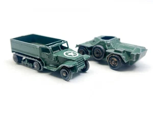 Vintage Matchbox No.49 M3 Personnel Carrier & Ferret Scout Car rubber tracks - Picture 1 of 6