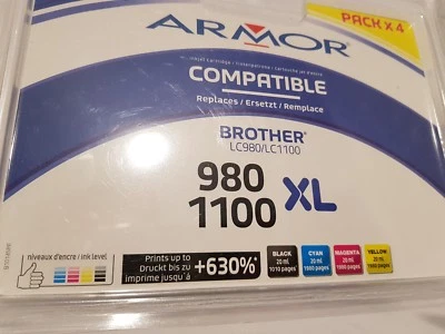 Armor M40 Kompatibel zu LC980 LC1100 Black cyan Magenta Yellow Multipack - Bild 1 von 2