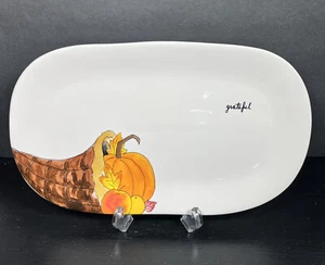 RAE DUNN ARTISAN COLLECTION BY MAGENTA “grateful” Cornucopia Oval Platter 15”x9” - Picture 1 of 5
