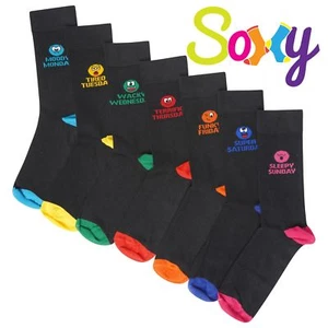 7 Pairs Boys Soxy Cotton Rich Days Of The Week Novelty Socks Emoji Smiley - Picture 1 of 3