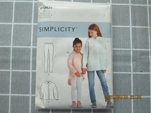 Simplicity #R10434 K5 - Girls Shirt and KNIT Leggings - SZ 7 to 14 - UNCUT - Picture 1 of 2