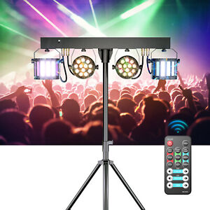DJ Light System Set With Tripod And Remote Control LED PAR Derby Light Effects