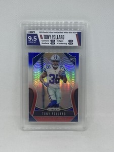Tony Pollard Rookie Card 2019 Panini Prizm Red White Blue Prizm Cowboys HGA 9.5