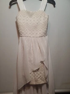 Girls PHILLY Cream Colored Hi Low Strapped Dress Sz 12 - Picture 1 of 8