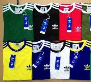 MENS ADIDAS ORGINALS CLASSIC THREE STRIPES EMBROIDERED SHORT SLEEVE TSHIRT - Picture 1 of 25