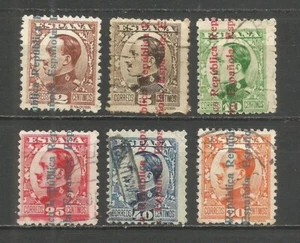 ESPAÑA ALFONSO XIII SOBRECARGADOS REPUBLICA ESPAÑOLA VARIOS USADOS - Imagen 1 de 1