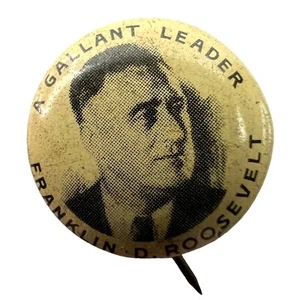 Original 1936 FRANKLIN D ROOSEVELT Presidential Campaign Pinback Button - Picture 1 of 2