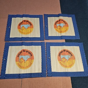 Wie besehen * Menge 4 Creme de Gruyere Käse Wohnwagen Bambus Tischsets lackiert U2b - Bild 1 von 7