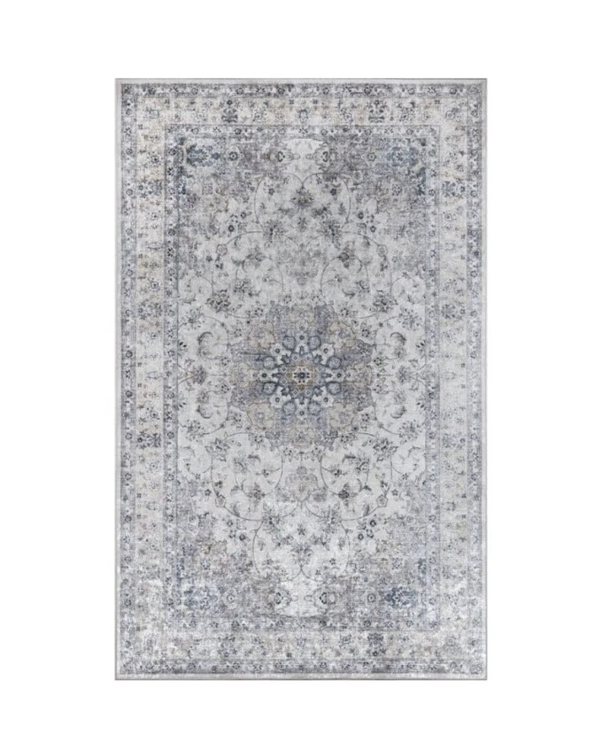 Alfombra Momeni Karachi 5x8 con acabado floral/gris medallón, alfombra Talia Foto 1 de 4