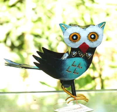  Beetstecker Gartenstecker Eule Vogel Metall klein  - Bild 1 von 4