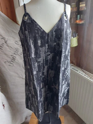 H&M  Kleid   Jeans   grau- schwarz gemustert  Gr. 38   wie neu - Bild 1 von 4