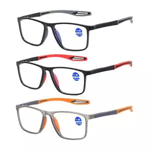 Manly Kicks Reading Glasses, Men's Sports Ultra-Light Anti-Blue Light Presbyopic - Picture 1 of 9