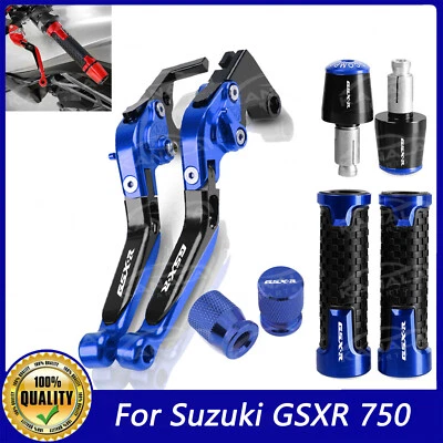 For Suzuki GSXR 750 Motorcycle Adjustable Brake Clutch Levers Handle Grips Cap - Image 1 of 4