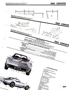 1968 CHEVROLET CORVETTE 68 MOTOR'S ORIGINAL CRASH BOOK ILLUSTRATIONS FRAME MOR - Picture 1 of 1