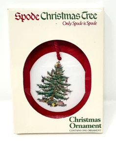 Nuevo En Caja Adorno Spode Redondo Árbol de Navidad Porcelana Colgante Inglaterra 1988 - Imagen 1 de 2