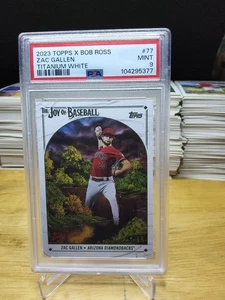 2023 Topps x Bob Ross Zac Gallen Titanium White Canvas /35 PSA 9 - Bild 1 von 2